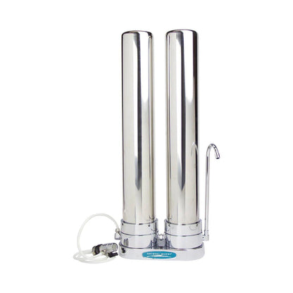 Double Stainless Steel Crystal Quest 80,000 Gallon Countertop Water Filter System