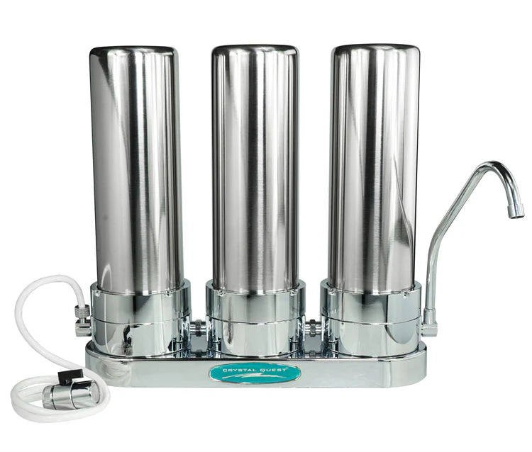 Triple Stainless Steel Fluoride Countertop Water Filter System