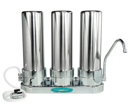 Triple Stainless Steel Fluoride Countertop Water Filter System