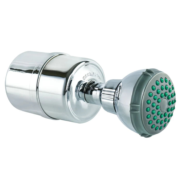 Chrome Crystal Quest Shower Filter with shower head attachment