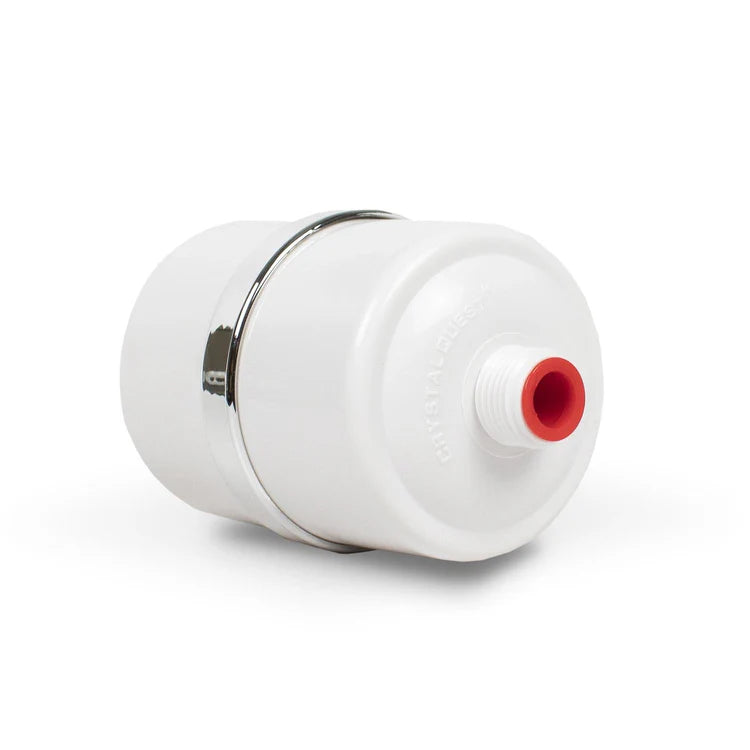 White Crystal Quest Shower Filter without shower head attachment